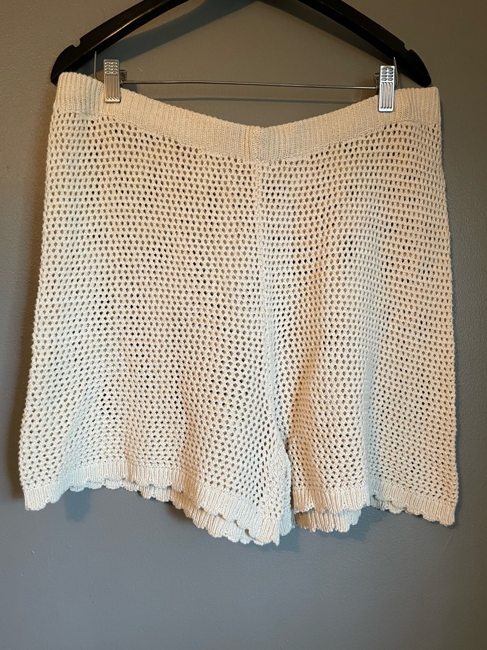 New BP Sz XL Women’s Cream Tan Crotched Knit Beach High Waist Shorts!